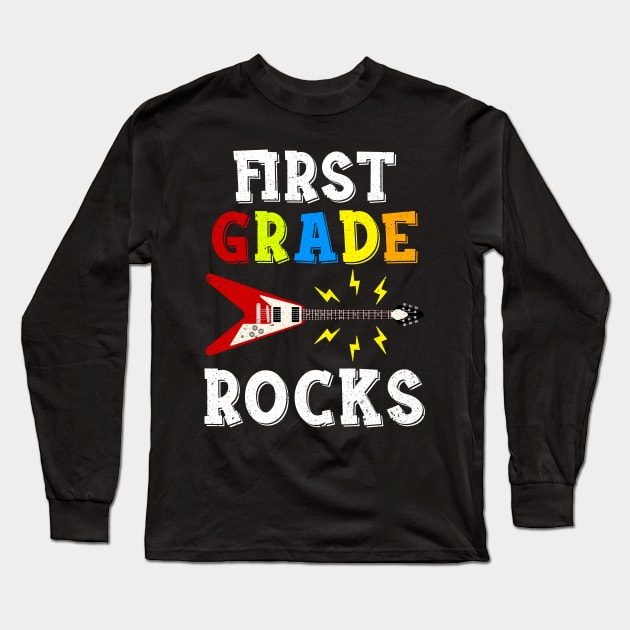 First Grade Rocks Teacher Student Kid Back To School Long Sleeve T-Shirt by hardyhtud